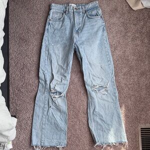 Zara Light Blue Straight Leg Jeans